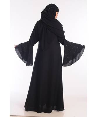 Multicolor Nida Embroidered Zari Work Abaya 4