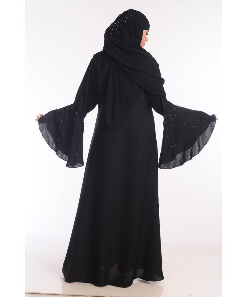 Multicolor Nida Embroidered Zari Work Abaya