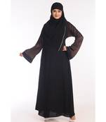 Black Nida Embroidered Zari Work Abaya