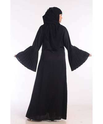 Black Nida Embroidered Zari Work Abaya 4
