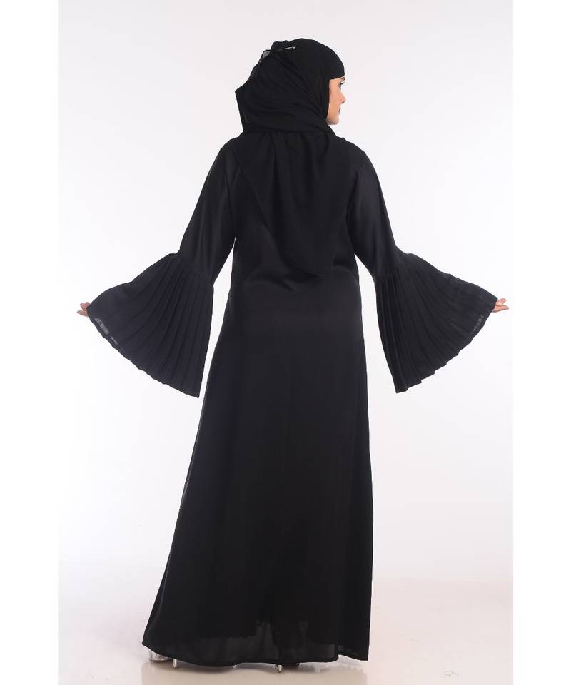 Black Nida Embroidered Zari Work Abaya