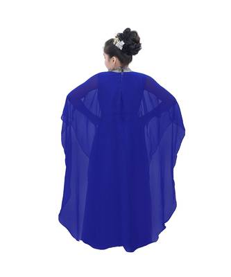 Royal Blue Georgette Embroidered Zari Work Kids Kaftans 4