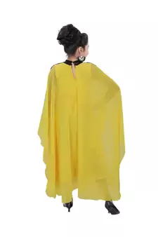 Yellow Georgette Embroidered Zari Work Kids Kaftans