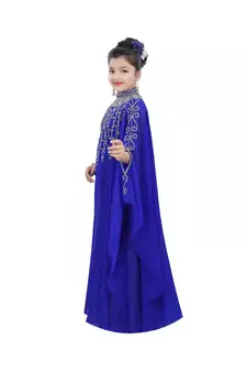 Royal Blue Georgette Embroidered Zari Work Kids Kaftans