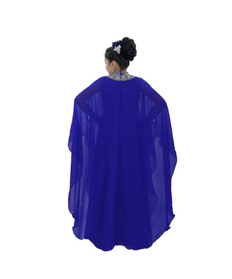Royal Blue Georgette Embroidered Zari Work Kids Kaftans