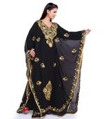black georgette embroidered zari work islamic kaftans