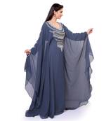 grey georgette embroidered zari work islamic kaftans