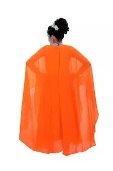 Orange Georgette Embroidered Zari Work Kids Kaftans