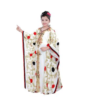 Multicolor Georgette Embroidered Zari Work Kids Kaftans 3