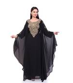 black georgette embroidered zari work islamic kaftans