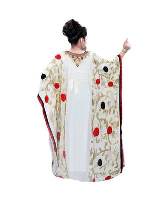Multicolor Georgette Embroidered Zari Work Kids Kaftans 4