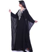 black georgette embroidered zari work islamic kaftans