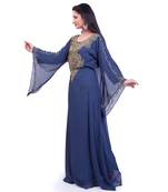 grey georgette embroidered zari work islamic kaftans