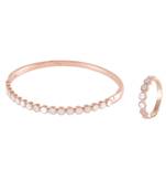 Rosegold Beautiful Shell Pearl Elegant Bracelet Ring Combo Special For Valentine