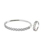 Silver Classy Elegant Diamond Bracelet Ring Combo Special For Valentine