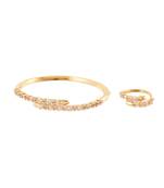 Golden Royal Classy Diamond Bracelet Ring Combo Special For Valentine