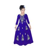 Royal Blue Georgette Embroidered Zari Work Kids Kaftans