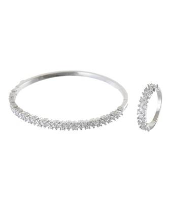Silver Beautiful Diamond Bracelet Ring Combo Special Gift For Valentine 1
