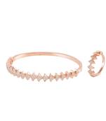 Rose Gold Stylish Diamond Bracelet Ring Combo Special Gift For Valentine