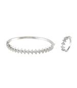 Silver Stylish Diamond Bracelet Ring Combo Special Gift For Valentine