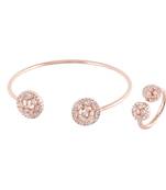 Rose Gold Elegant Diamond Bracelet Ring Combo Special Gift For Valentine