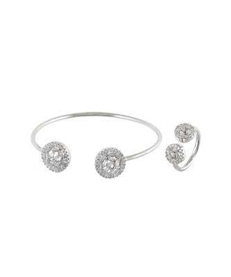 Silver Elegant Diamond Bracelet Ring Combo Special Gift For Valentine 1