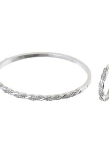 Silver Sweet N Simble Daimond Bracelet Ring Combo Special Gift For Valentine