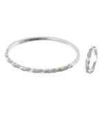 Silver Sweet N Simble Daimond Bracelet Ring Combo Special Gift For Valentine