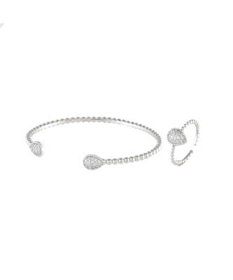 Silver Delicate Daimond Bracelet Ring Combo Special Gift For Valentine 1