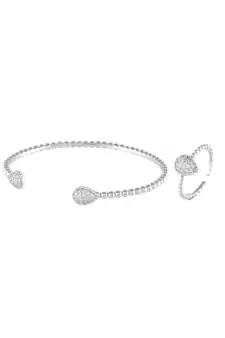 Silver Delicate Daimond Bracelet Ring Combo Special Gift For Valentine
