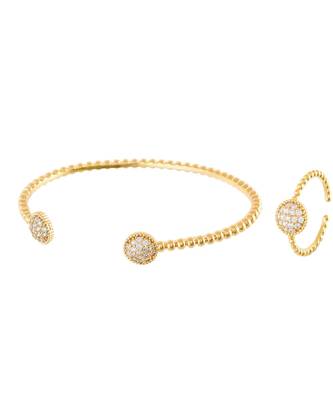 Golden Sweet N Simple Diamond Bracelet Ring Combo Special Gift For Valentine 1
