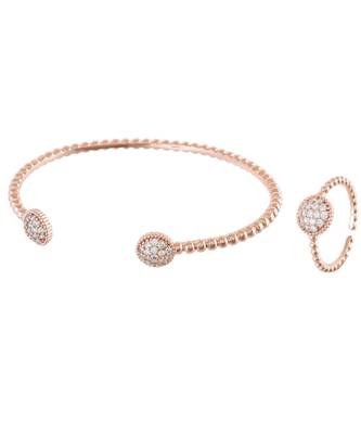 Rosegold Sweet N Simple Diamond Bracelet Ring Combo Special Gift For Valentine 1