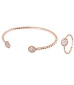 Rosegold Sweet N Simple Diamond Bracelet Ring Combo Special Gift For Valentine