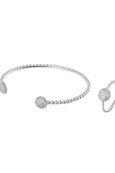 Silver Sweet N Simple Diamond Bracelet Ring Combo Special Gift For Valentine
