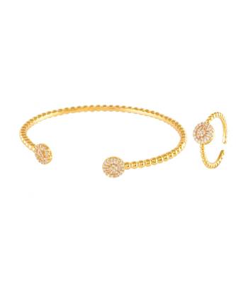 Golden Cute N Elegant Daimond Bracelet Ring Combo Special Gift For Valentine 1
