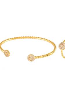 Golden Cute N Elegant Daimond Bracelet Ring Combo Special Gift For Valentine