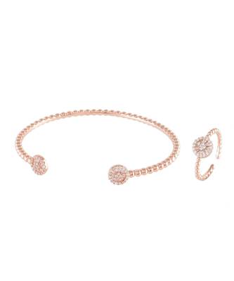 Rosegold Cute N Elegant Daimond Bracelet Ring Combo Special Gift For Valentine 1