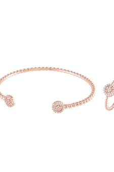 Rosegold Cute N Elegant Daimond Bracelet Ring Combo Special Gift For Valentine