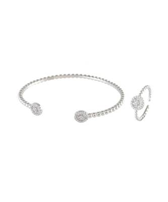 Silver Cute N Elegant Daimond Bracelet Ring Combo Special Gift For Valentine 1