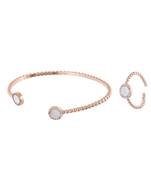 Rosegold Stylish Shell Pearl Diamond Bracelet Ring Combo Special For Valentine