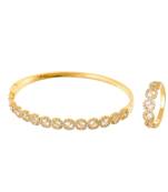 Golden Classy Elegant Diamond Bracelet Ring Combo Special For Valentine
