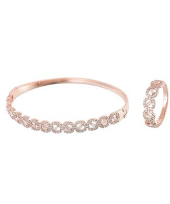 Rosegold Classy Elegant Diamond Bracelet Ring Combo Special For Valentine 1