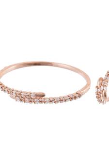 Rosegold Royal Classy Diamond Bracelet Ring Combo Special For Valentine