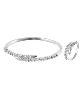 Silver Royal Classy Diamond Bracelet Ring Combo Special For Valentine 1