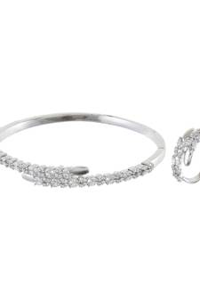 Silver Royal Classy Diamond Bracelet Ring Combo Special For Valentine