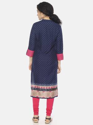 Blue printed viscose ethnic-kurtis 2