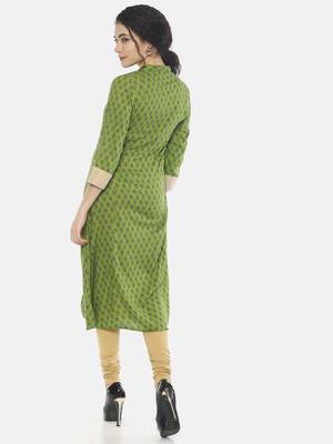 Green printed viscose ethnic-kurtis 2