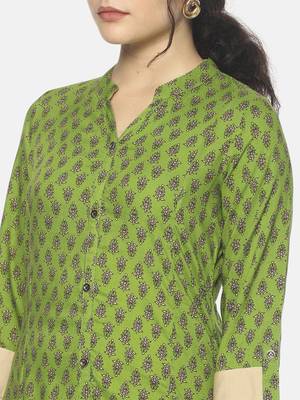 Green printed viscose ethnic-kurtis 5