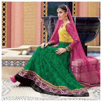 Yellow embroidered net salwar 1