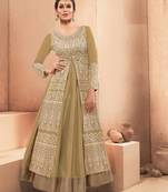 Grey embroidered georgette salwar